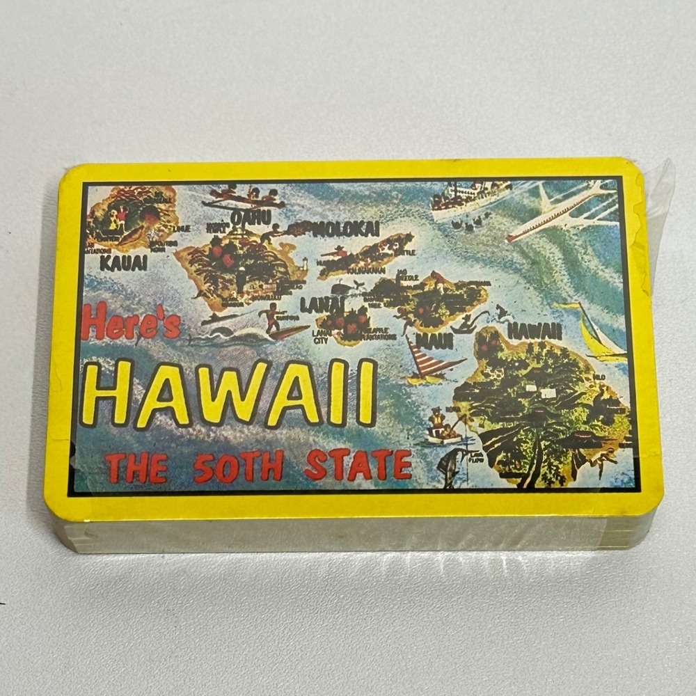 Vintage Hawaii Map Playing Cards New/Sealed Souvenir Deck